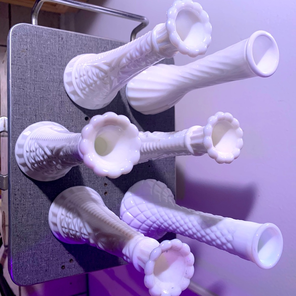 Milk Glass Bud Vases, Mix and Match!